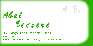 abel vecseri business card